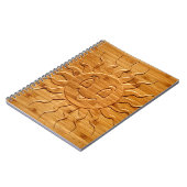 Afdrukken van glimlachende zonnezijde in hout notitieboek (Linkerzijde)