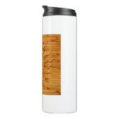 Afdrukken van glimlachende zonnezijde in hout thermosbeker (Geroteerd rechts)