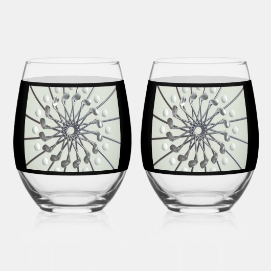 Afdrukken van Golf Lover Wijnglas Zonder Voet (Achterkant)