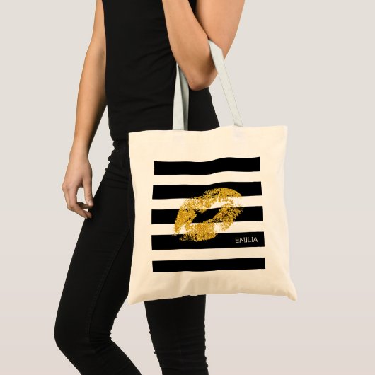 Afdrukken van goudlampen en -strips tote bag (Voorkant (product))