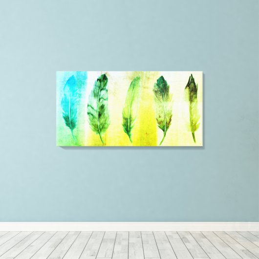 Afdrukken van groene gele Waterverf (Insitu (Houten vloer))