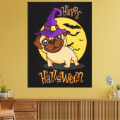 Afdrukken van Halloween Puggy Canvas (Insitu (Woonkamer))