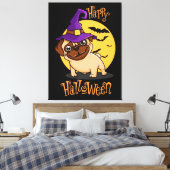Afdrukken van Halloween Puggy Canvas (Insitu (Slaapkamer))