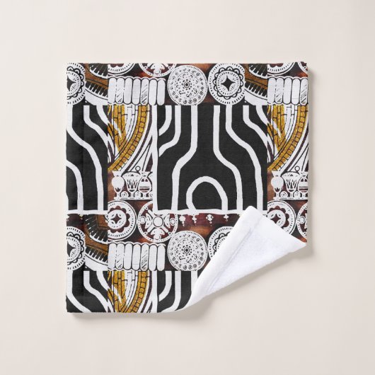 Afdrukken van hedendaags Afrikaans design Bad Handdoek (Wasdoekje)