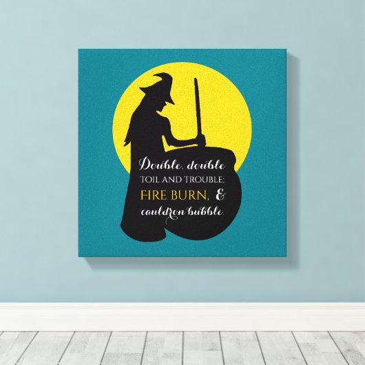 Afdrukken van heks- en Moon Magic Spell Canvas (Insitu (Houten vloer))