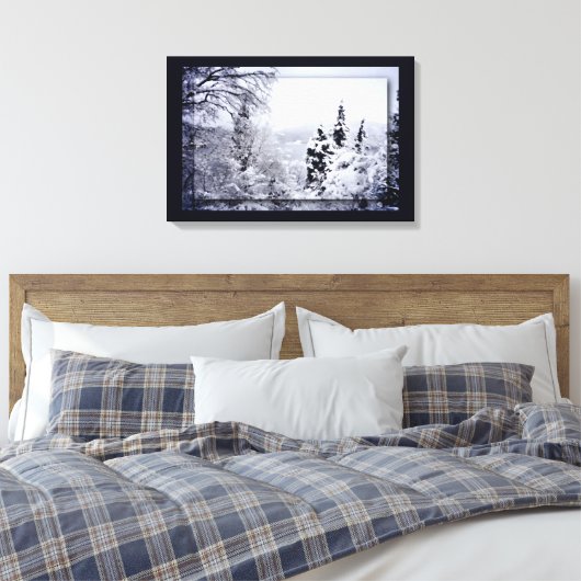 Afdrukken van het meer van Nojiri Canvas (Insitu (Slaapkamer))