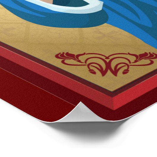 Afdrukken van het pictogram van een versleten moed poster (Hoek)