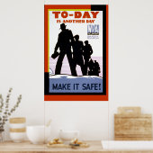  afdrukken van het Poster voor de veiligheid van W (Keuken)