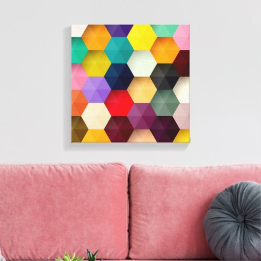 Afdrukken van hexagon canvas (Insitu (Woonkamer))