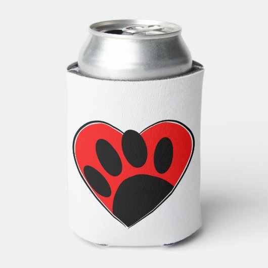 Afdrukken van hondenliefhebbers pokken en rood har blikjeskoeler (Blikje Voorkant)