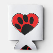 Afdrukken van hondenliefhebbers pokken en rood har blikjeskoeler (Achterkant)