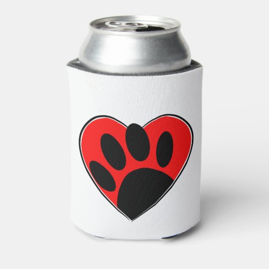 Afdrukken van hondenliefhebbers pokken en rood har blikjeskoeler (Blikje Achterkant)