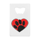 Afdrukken van hondenliefhebbers pokken en rood har creditkaart flessenopener (Achterkant)