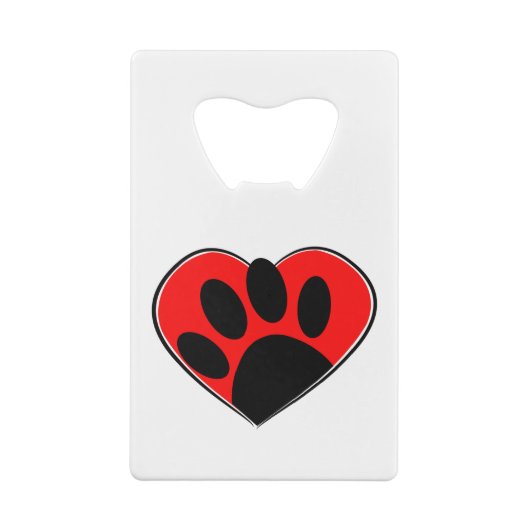 Afdrukken van hondenliefhebbers pokken en rood har creditkaart flessenopener (Achterkant)