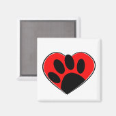 Afdrukken van hondenliefhebbers pokken en rood har magneet (Voorkant / Achterkant)