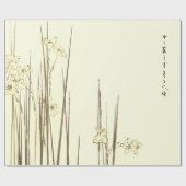 AFDRUKKEN VAN JAPANESE IRIS IN GROENEN CADEAUPAPIER (Vlak)