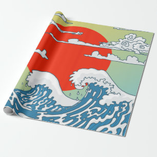 Afdrukken van Japanse golven Cadeaupapier