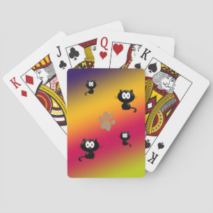 Afdrukken van katten en pokken pokerkaarten