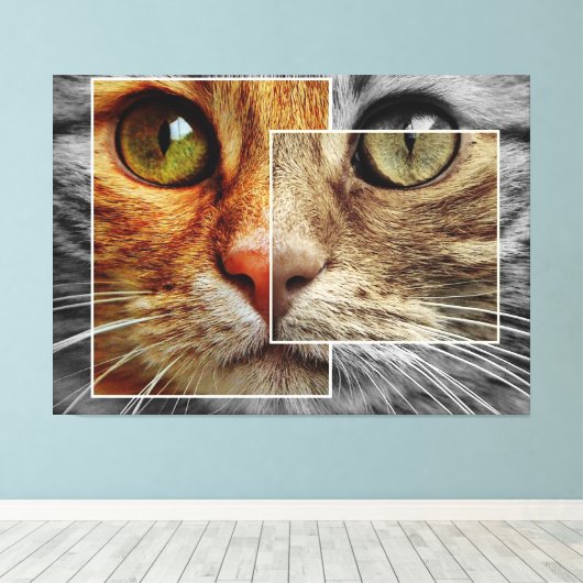 Afdrukken van kattenpapier Collage canvas (Insitu (Houten vloer))