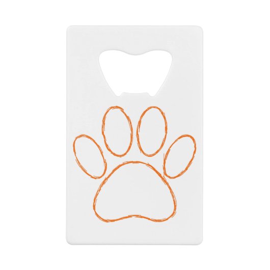 Afdrukken van kettingpuppy Paw Creditkaart Flessenopener (Voorkant)