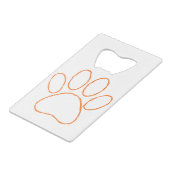 Afdrukken van kettingpuppy Paw Creditkaart Flessenopener (Voorkant Gekanteld)