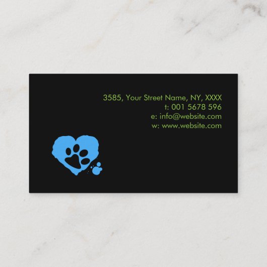 Afdrukken van kleurrijke verfpootjes - Dog Walker Visitekaartje (Achterkant)