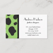 Afdrukken van koe, Koe Patroon, Koe spots, dierlij Visitekaartje (Achterkant)