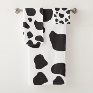 Afdrukken van koe, Koe Patroon, Koe spots, zwart-w Bad Handdoek