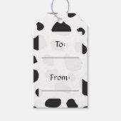 Afdrukken van koe, Koe Patroon, Koe spots, zwart-w Cadeaulabel (Voorkant)