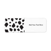 Afdrukken van koe, Koe Patroon, Koe spots, zwart-w Etiket (Voorkant)