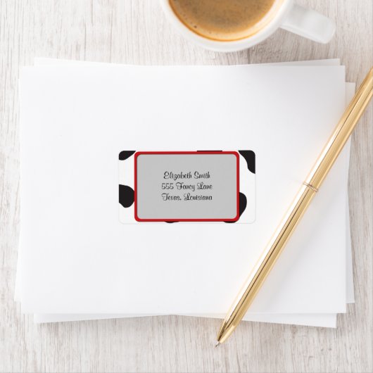 Afdrukken van koe, Koe Patroon, Koe spots, zwart-w Etiket (Insitu)