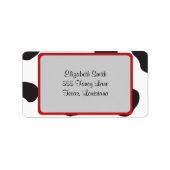 Afdrukken van koe, Koe Patroon, Koe spots, zwart-w Etiket (Voorkant)