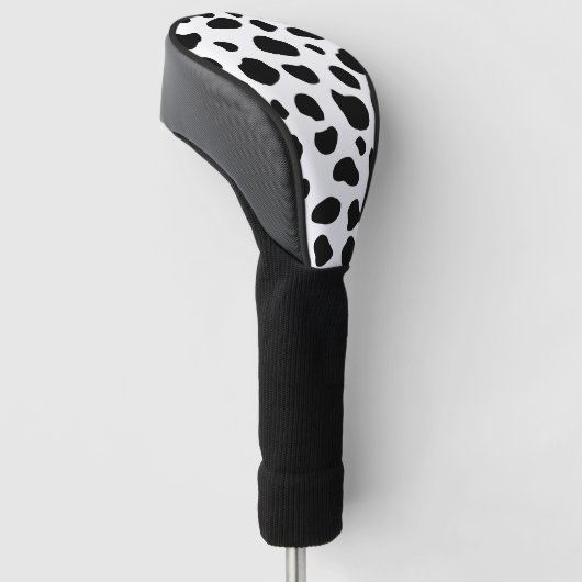 Afdrukken van koe, Koe Patroon, Koe spots, zwart-w Golfheadcover (Schuin)