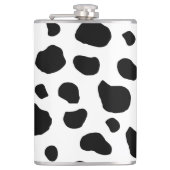 Afdrukken van koe, Koe Patroon, Koe spots, zwart-w Heupfles (Voorkant)