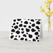 Afdrukken van koe, Koe Patroon, Koe spots, zwart-w Kaart (Gele Bloem)