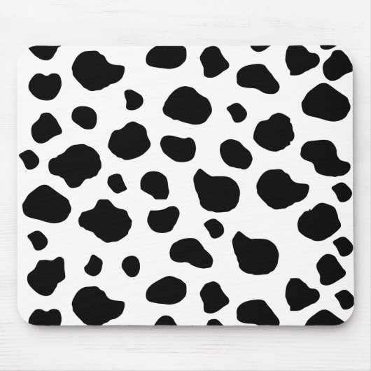 Afdrukken van koe, Koe Patroon, Koe spots, zwart-w Muismat (Voorkant)
