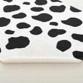 Afdrukken van koe, Koe Patroon, Koe spots, zwart-w Sherpa Deken (3/4)