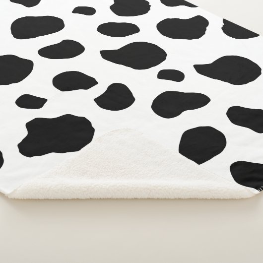 Afdrukken van koe, Koe Patroon, Koe spots, zwart-w Sherpa Deken (3/4)