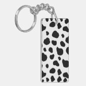 Afdrukken van koe, Koe Patroon, Koe spots, zwart-w Sleutelhanger (Voorkant Links)