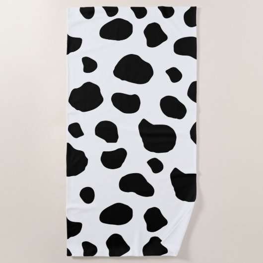 Afdrukken van koe, Koe Patroon, Koe spots, zwart-w Strandlaken (Voorkant)