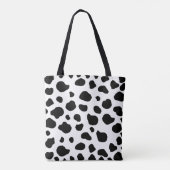 Afdrukken van koe, Koe Patroon, Koe spots, zwart-w Tote Bag (Achterkant)