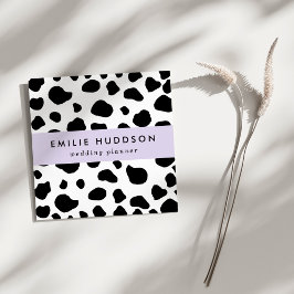 Afdrukken van koe, Koe Patroon, Koe spots, zwart-w Vierkante Visitekaartje
