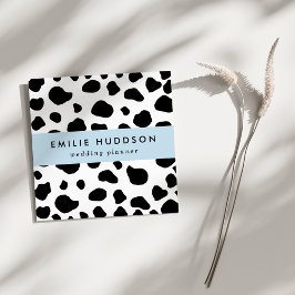 Afdrukken van koe, Koe Patroon, Koe spots, zwart-w Vierkante Visitekaartje