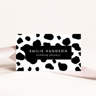 Afdrukken van koe, Koe Patroon, Koe spots, zwart-w Visitekaartje