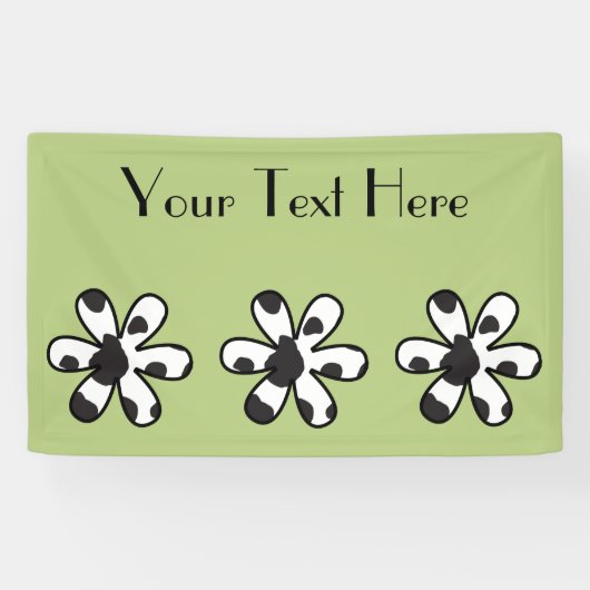 Afdrukken van koe, Koeien, zwart en wit, ventilato Spandoek (Horizontaal)