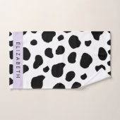 Afdrukken van koe, Koeien, zwart-wit, Jouw naam Bad Handdoek (Handdoek)