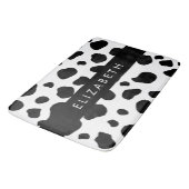 Afdrukken van koe, Koeien, zwart-wit, Jouw naam Badmat (Gekanteld)