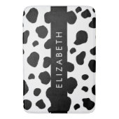 Afdrukken van koe, Koeien, zwart-wit, Jouw naam Badmat (Voorkant Verticaal)