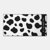 Afdrukken van koe, Koeien, zwart-wit, Jouw naam Bureaumat (Voorkant)