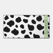 Afdrukken van koe, Koeien, zwart-wit, Jouw naam Bureaumat (Voorkant)